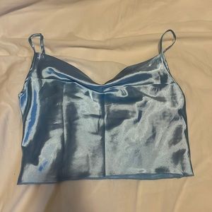 Light blue satin SHEIN top